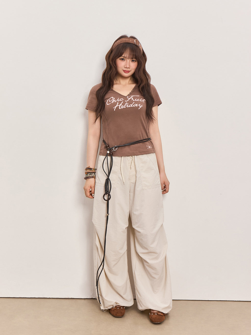 Slim Neck Button Tee