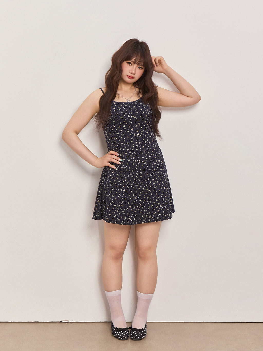 French Style Floral Midi Dress