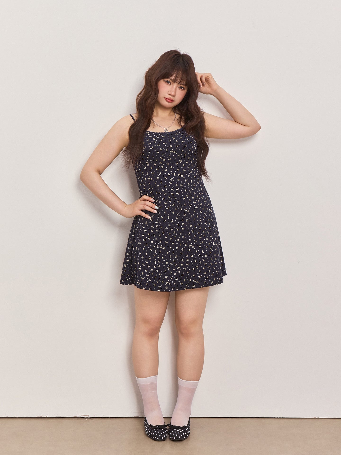 French Style Floral Midi Dress