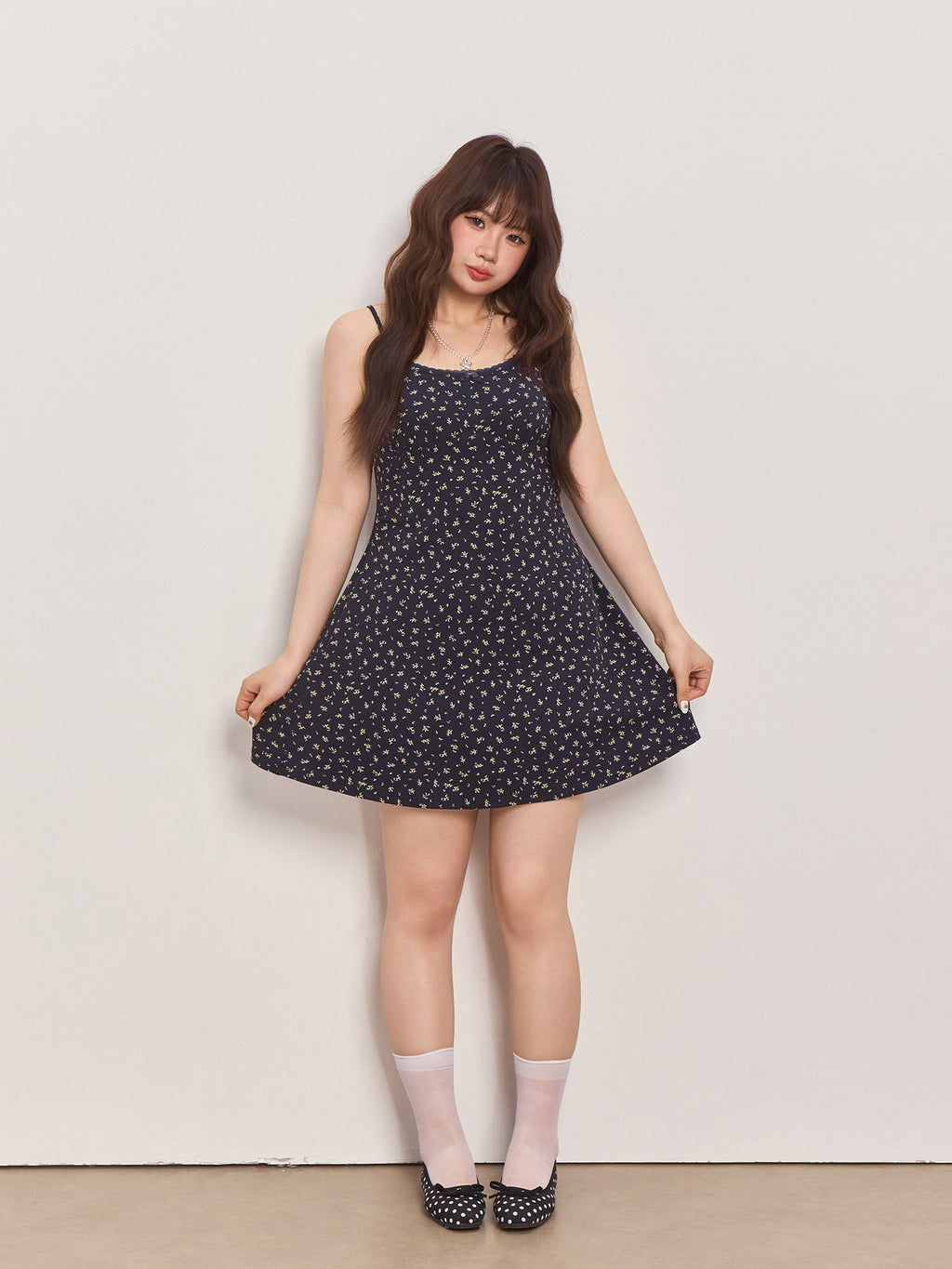 French Style Floral Midi Dress