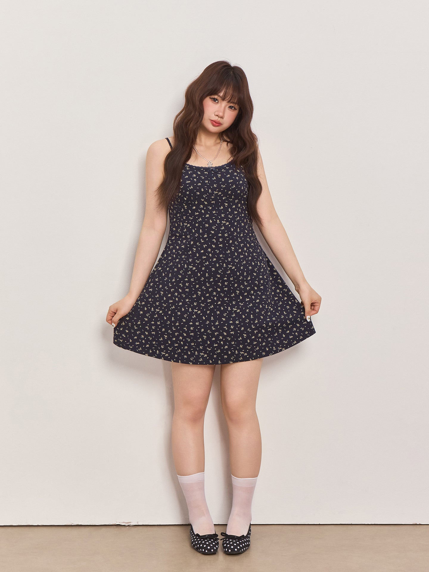 French Style Floral Midi Dress